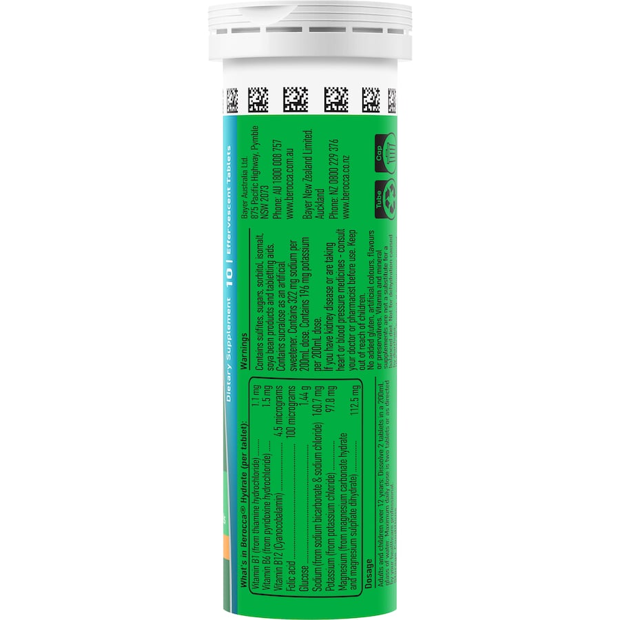 Berocca Hydrate Effervescent Tablets Electrolytes Orange Flavour 20pack