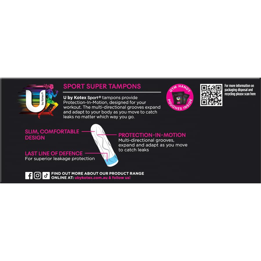 U By Kotex Tampons Super Sport 16pack