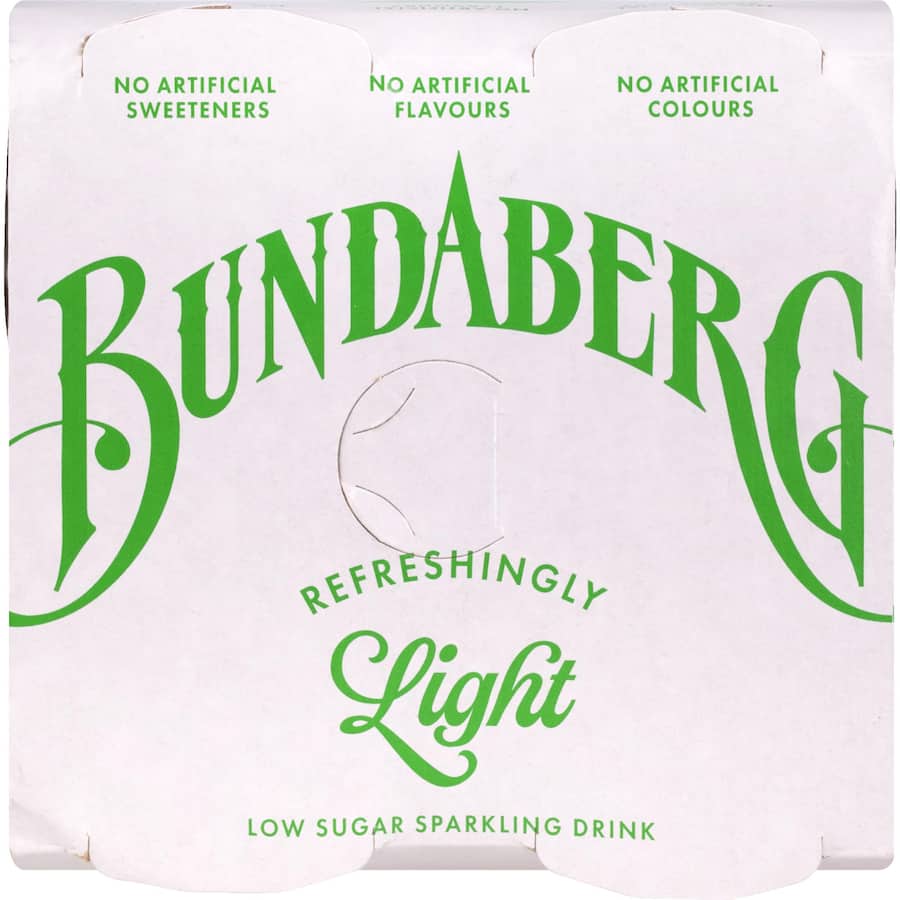 Bundaberg Refreshingly Light Soft Drink Apple & Lychee Cans 4x250mL