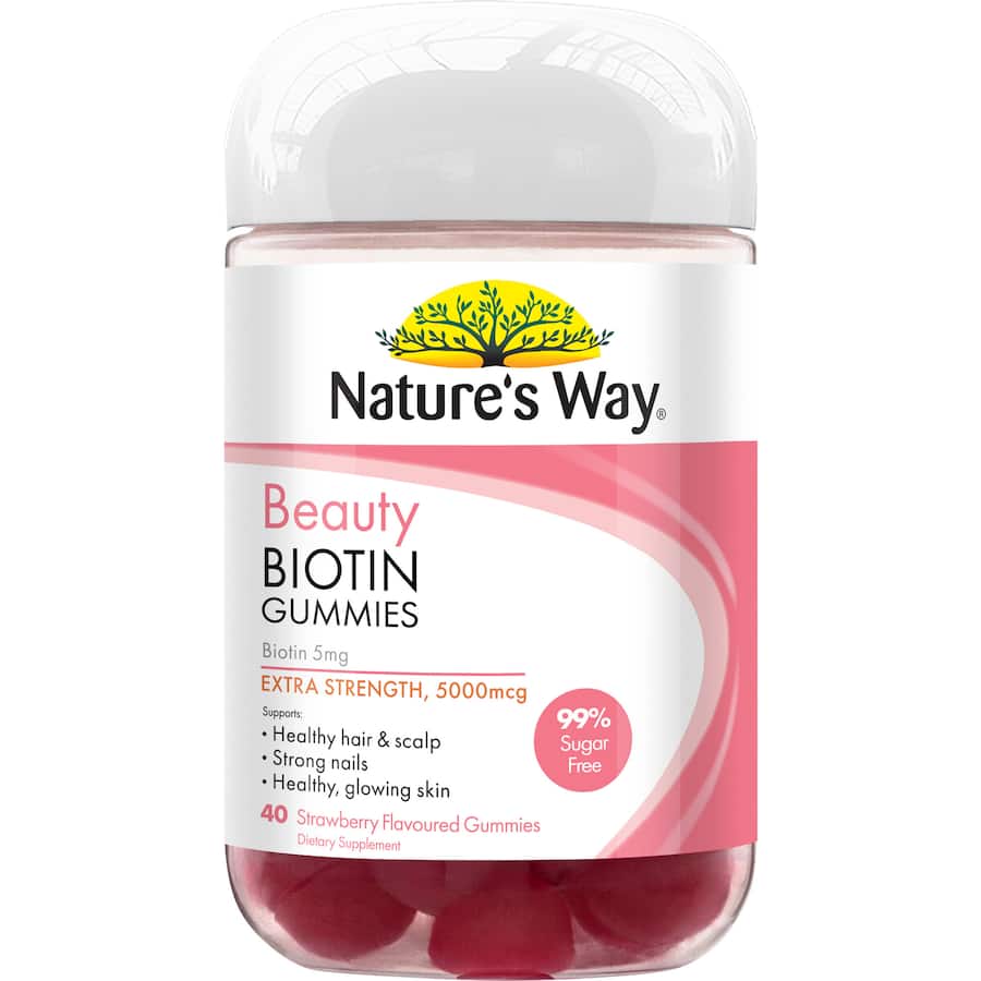 Nature's Way Beauty Biotin Strawberry Gummies 40pack