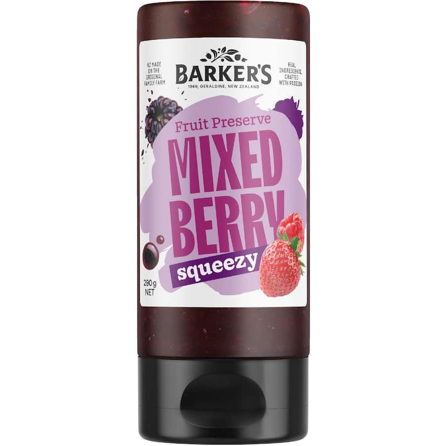 Barker's Jam Mixed Berry Squeeze bottle 290g