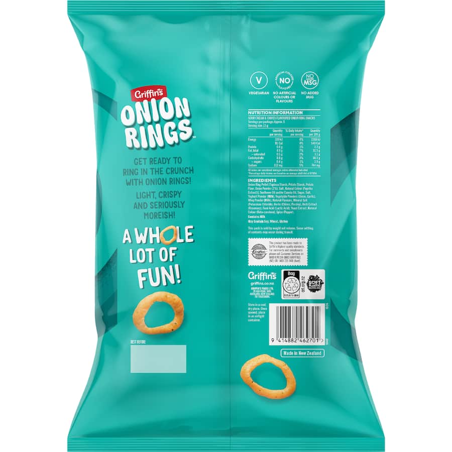 Griffin's Onion Rings Sour Cream & Chives 70g