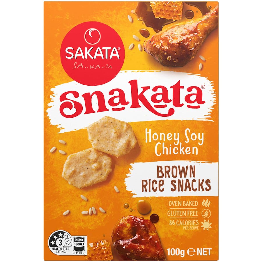 Snakata Rice Crackers Honey Soy Chicken 100g