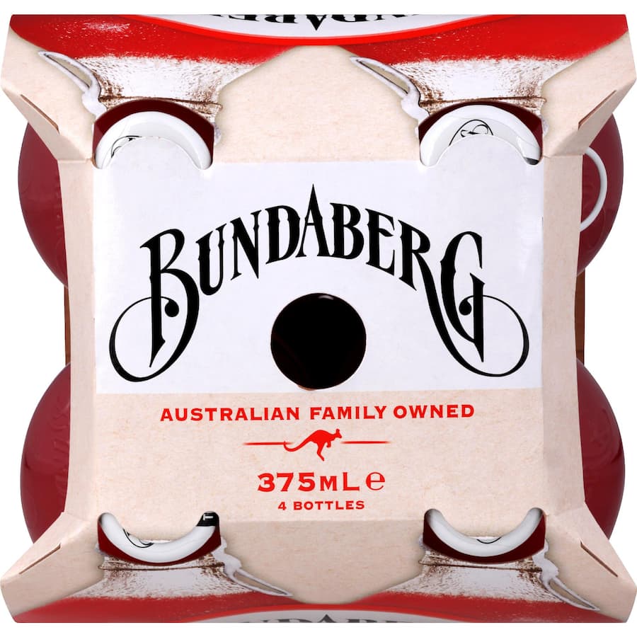 Bundaberg Diet Sparkling Fruit Drink Guava Bottles 4x375mL