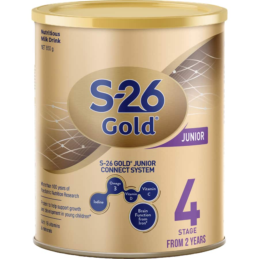S26 Gold Stage 4 Junior Toddler Milk Drink From 2 Years 850g