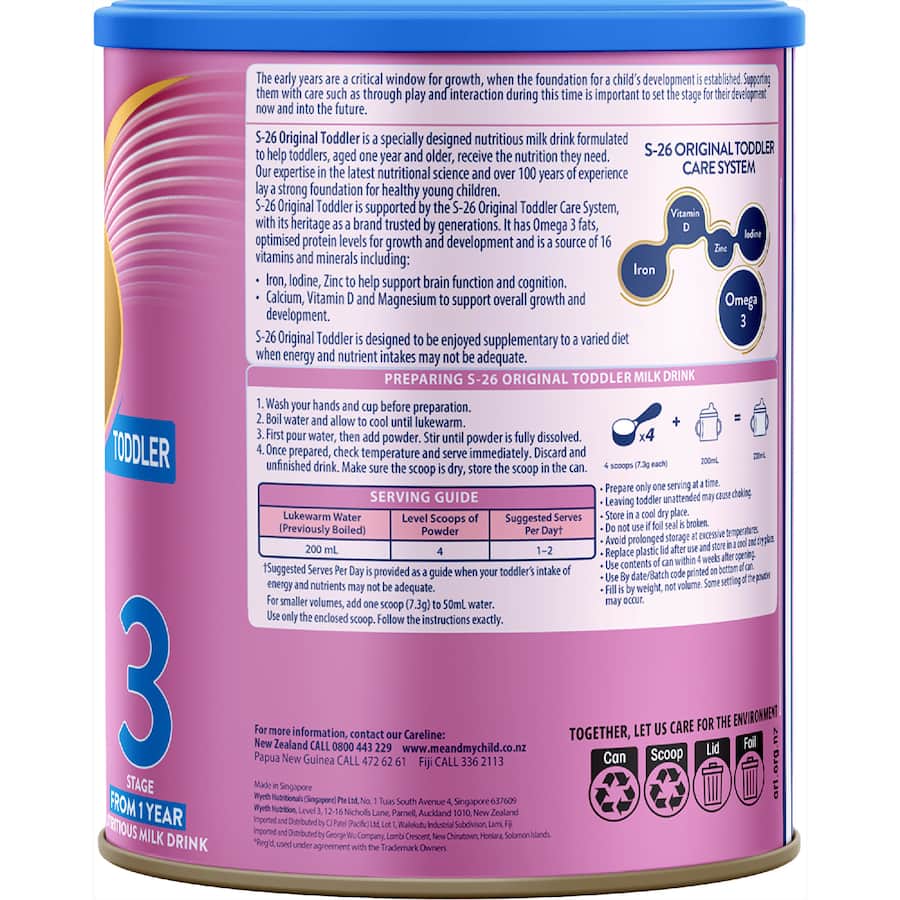 S26 Original Stage 3 Toddler Milk Drink From 1 Year 850g