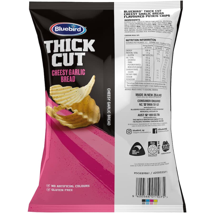 Bluebird Thick Cut Chips Cheesy Garlic Bread 140g
