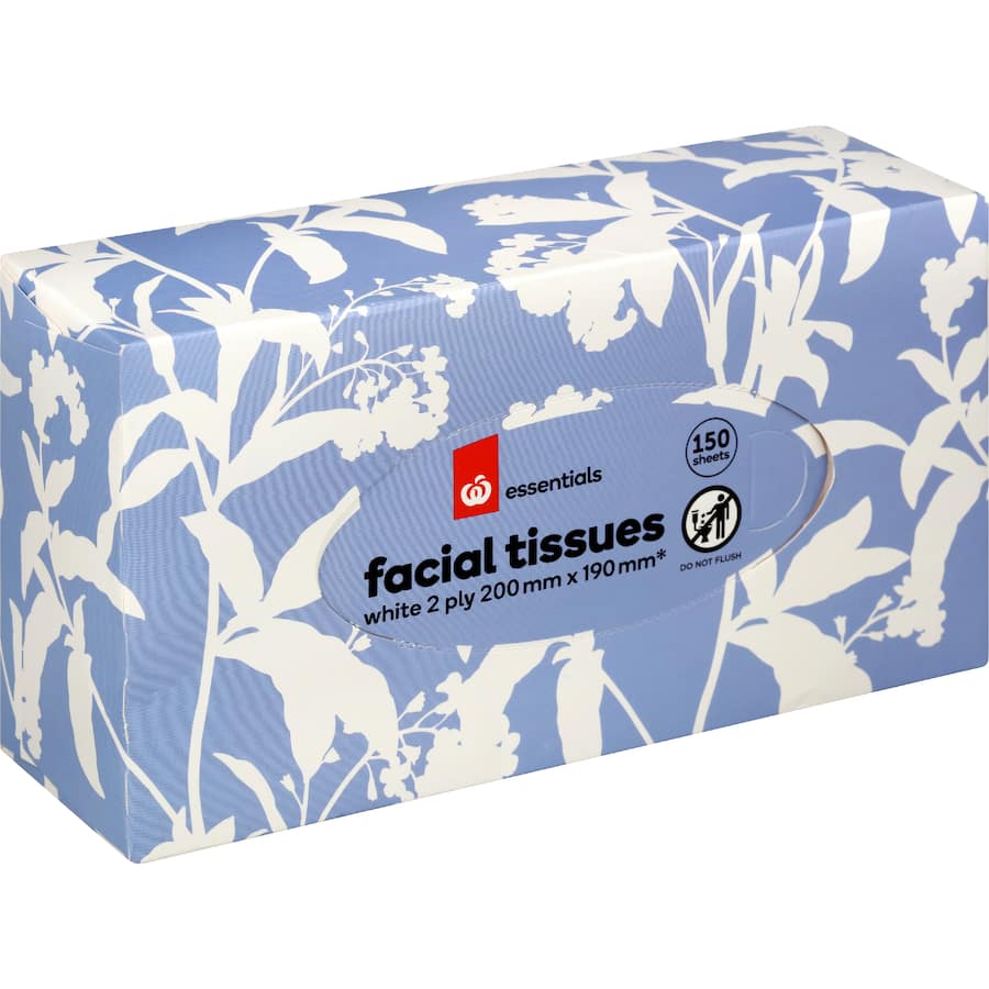 Woolworths Essentials Facial Tissue 2 Ply 150 sheets