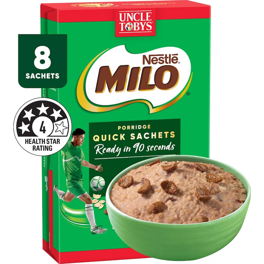 Uncle Tobys Oats Quick Sachets Milo - 8 pack 280g