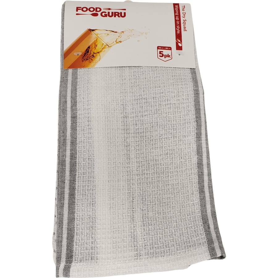 Food Guru Cotton Tea Towels 5pack