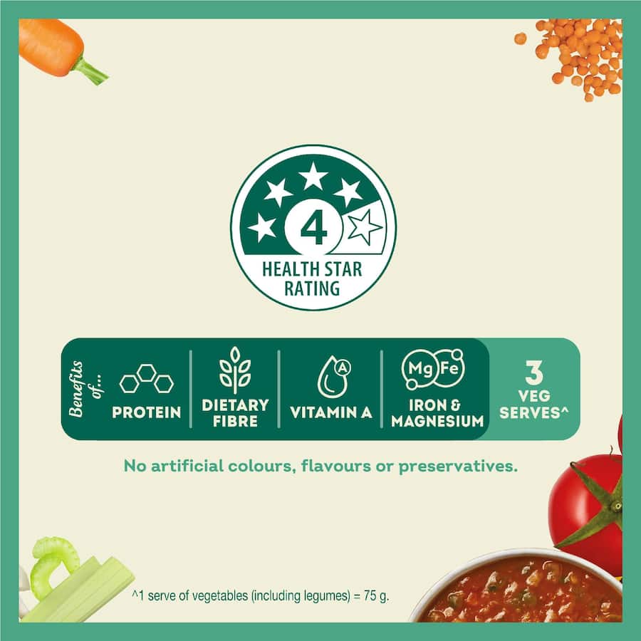 Wattie's Eat Well Soup Tomato & Vegetable Pouch 380g