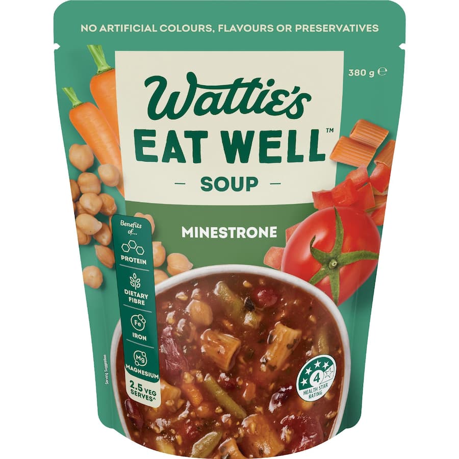 Wattie's Eat Well Soup Minestrone Pouch 380g