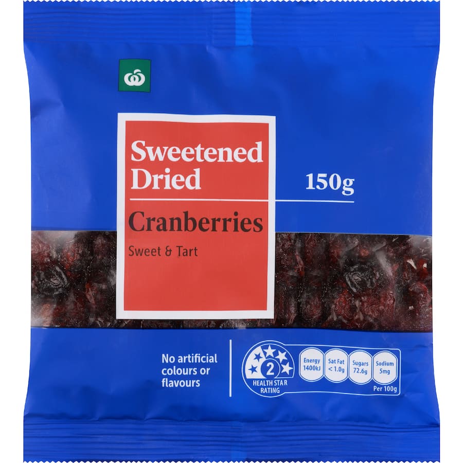 Woolworths Cranberries Dried - 150g