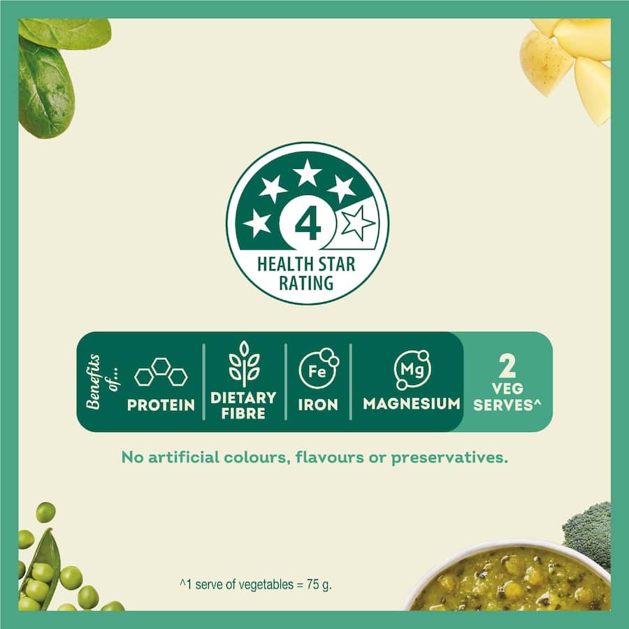 Wattie's Eat Well Soup Pea & Broccoli Pouch 380g