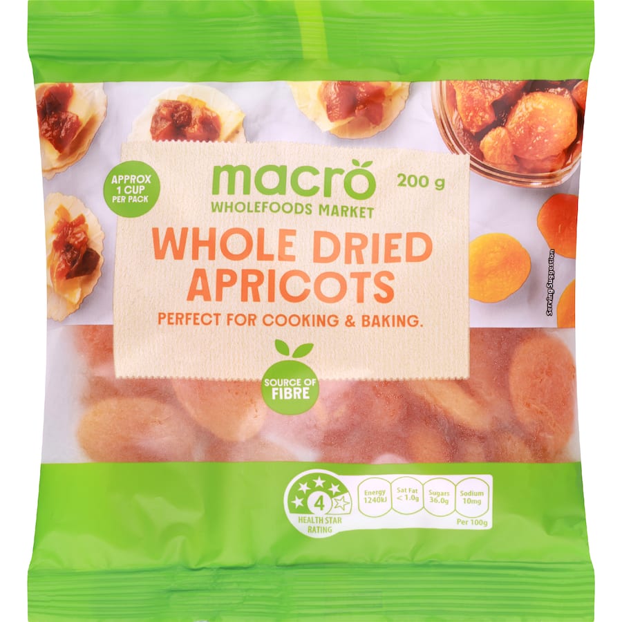 Macro Apricots Whole Dried - 200g