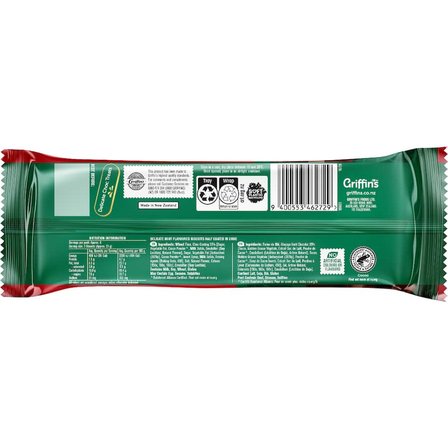 Griffin's Chocolate Biscuits Thins Mint 180g