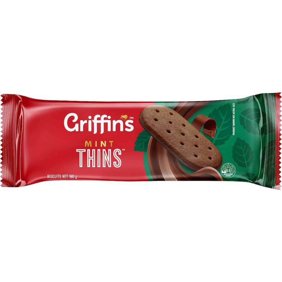 Griffin's Chocolate Biscuits Thins Mint 180g