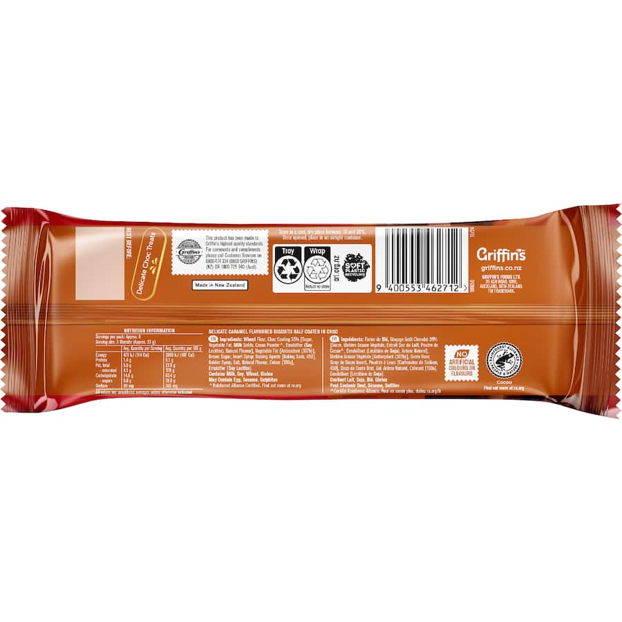 Griffin's Chocolate Biscuits Thins Caramel 180g