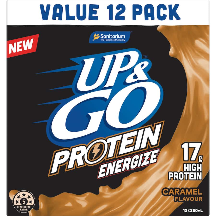 Sanitarium Up & Go Liquid Breakfast Caramel Protein - 12 x 250mL