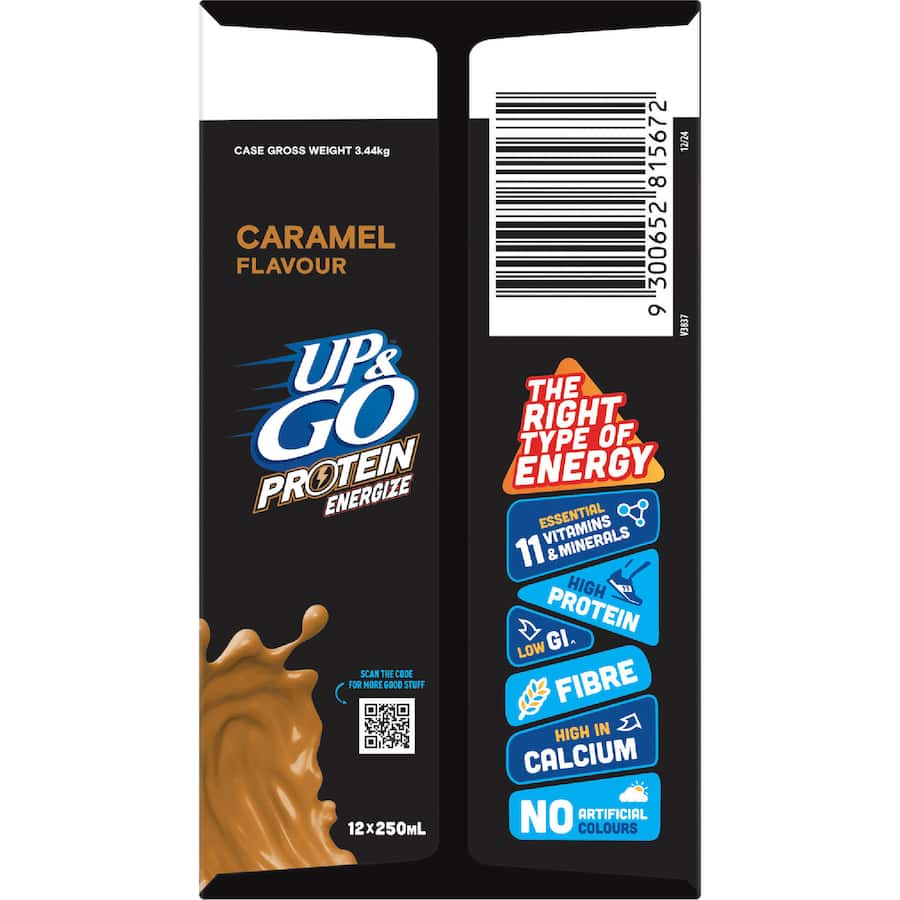 Sanitarium Up & Go Liquid Breakfast Caramel Protein - 12 x 250mL