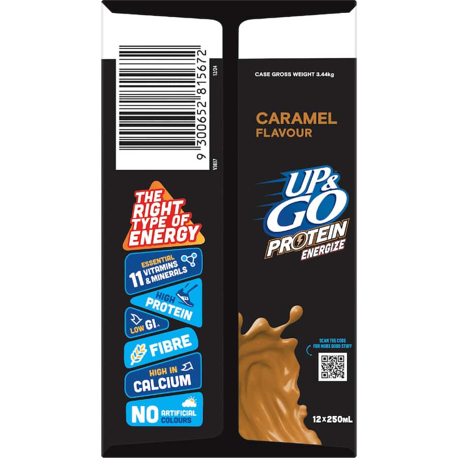 Sanitarium Up & Go Liquid Breakfast Caramel Protein - 12 x 250mL