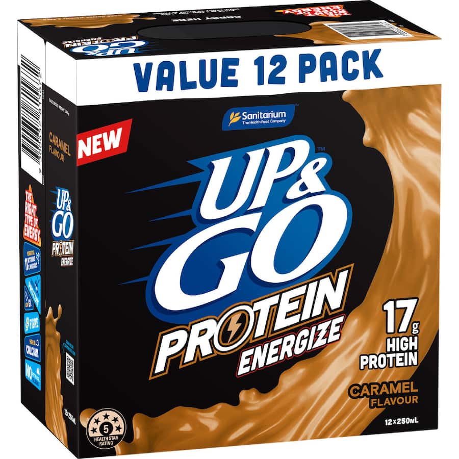 Sanitarium Up & Go Liquid Breakfast Caramel Protein - 12 x 250mL