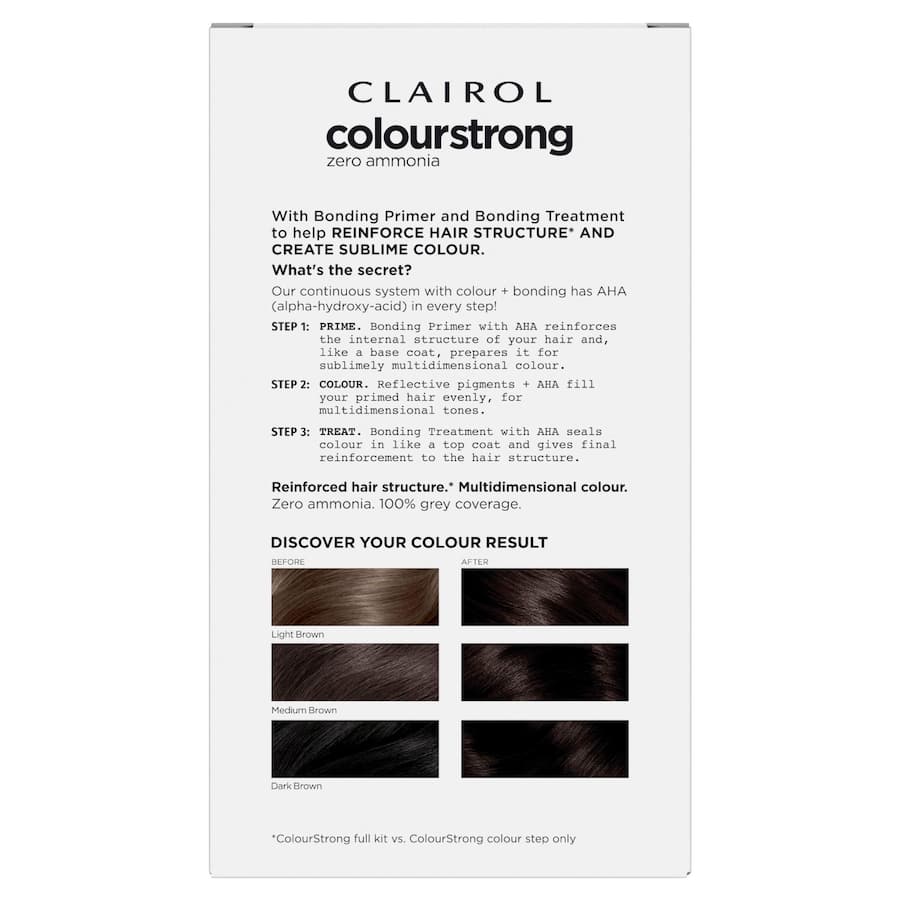 Clairol Colourstrong Hair Colour Darkest Brown 3.0 1pack