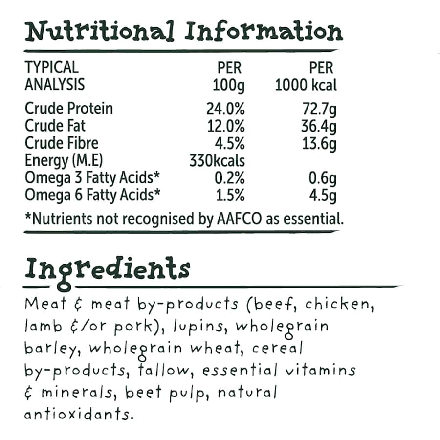 Billie's Bowl Adult Dry Dog Food Aussie Beef Bag 8kg