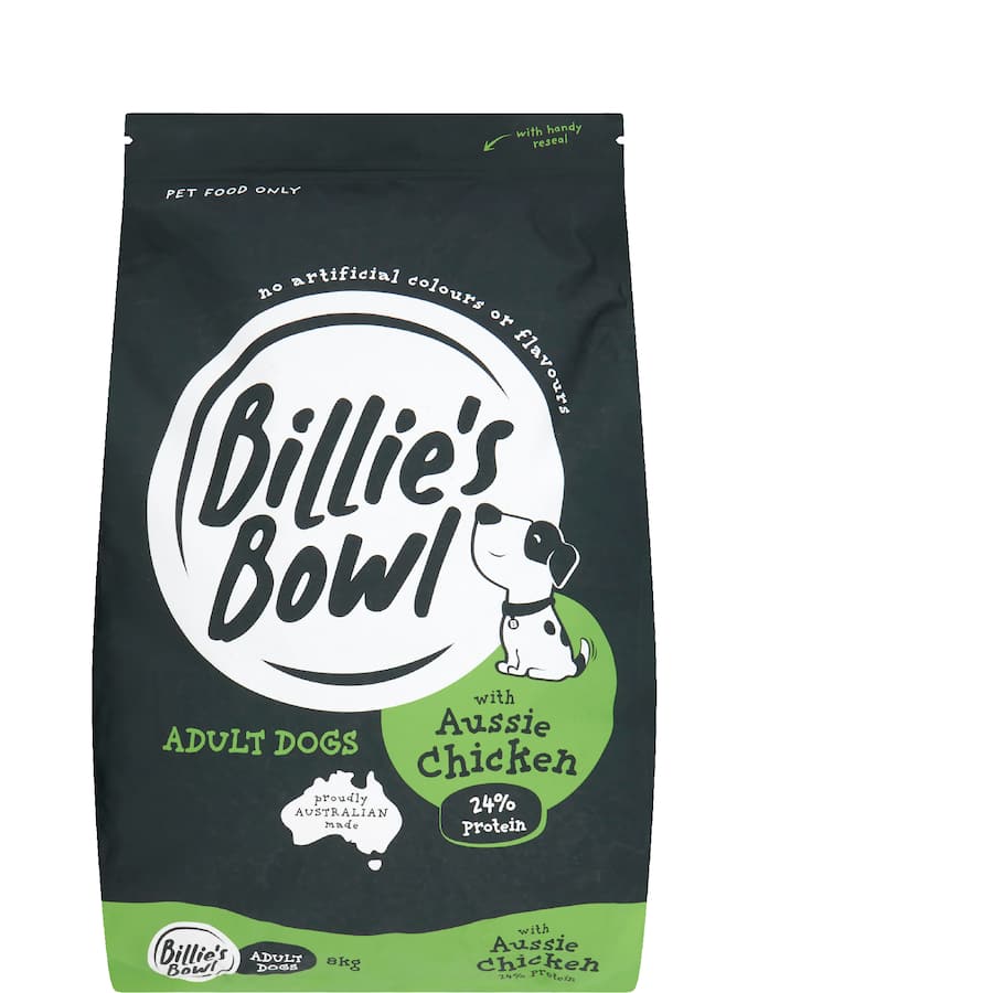 Billie's Bowl Adult Dry Dog Food Aussie Chicken Bag 8kg