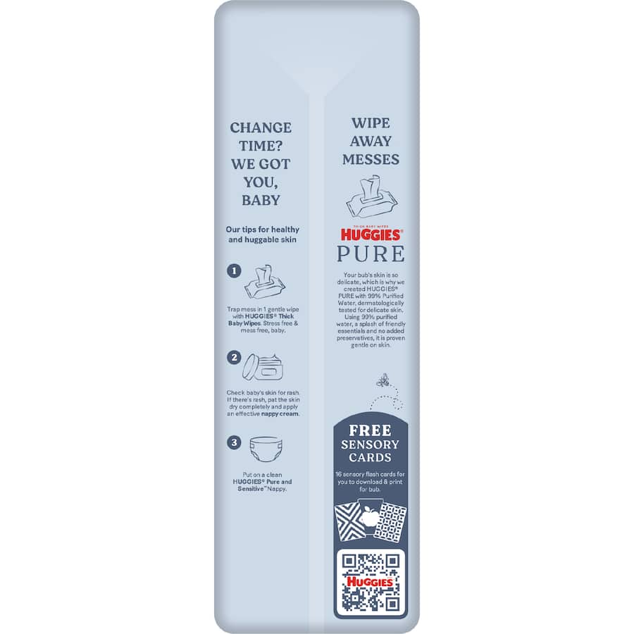 Huggies Pure & Sensitive Newborn Nappies Boys & Girls Up To 5kg Size 1 86pack