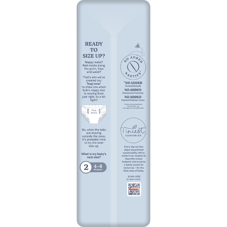 Huggies Pure & Sensitive Newborn Nappies Boys & Girls Up To 5kg Size 1 86pack