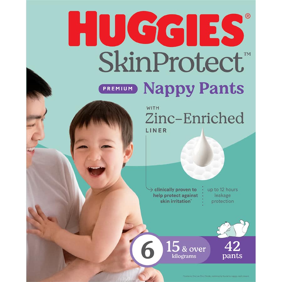 Huggies Skin Protect Nappy Pants Junior Boys & Girls 15kg+ Size 6 42pack