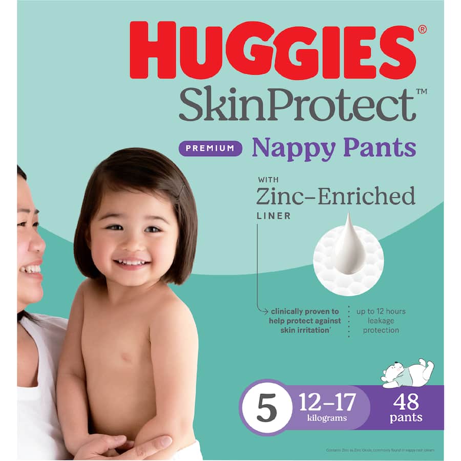 Huggies Skin Protect Nappy Pants Walker Boy & Girls 12-17kg Size 5 48pack