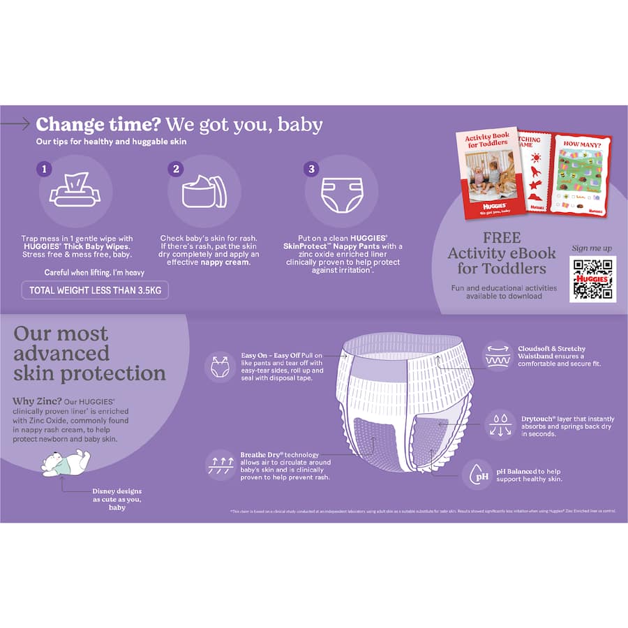 Huggies Skin Protect Nappy Pants Walker Boy & Girls 12-17kg Size 5 48pack