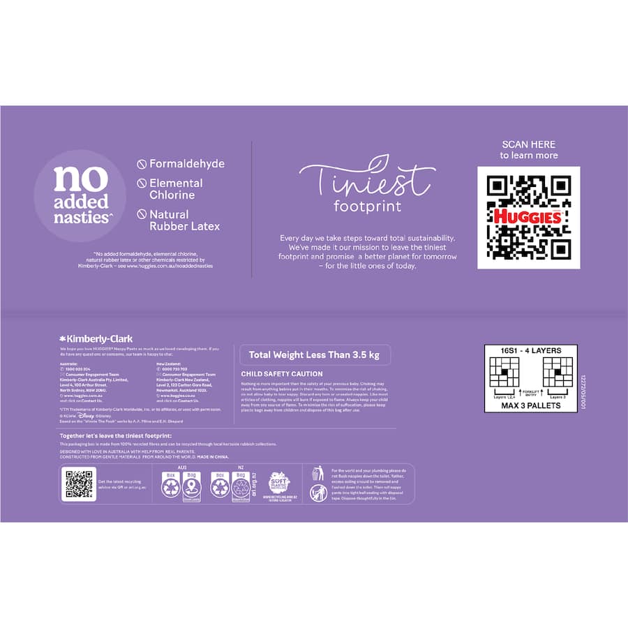 Huggies Skin Protect Nappy Pants Walker Boy & Girls 12-17kg Size 5 48pack