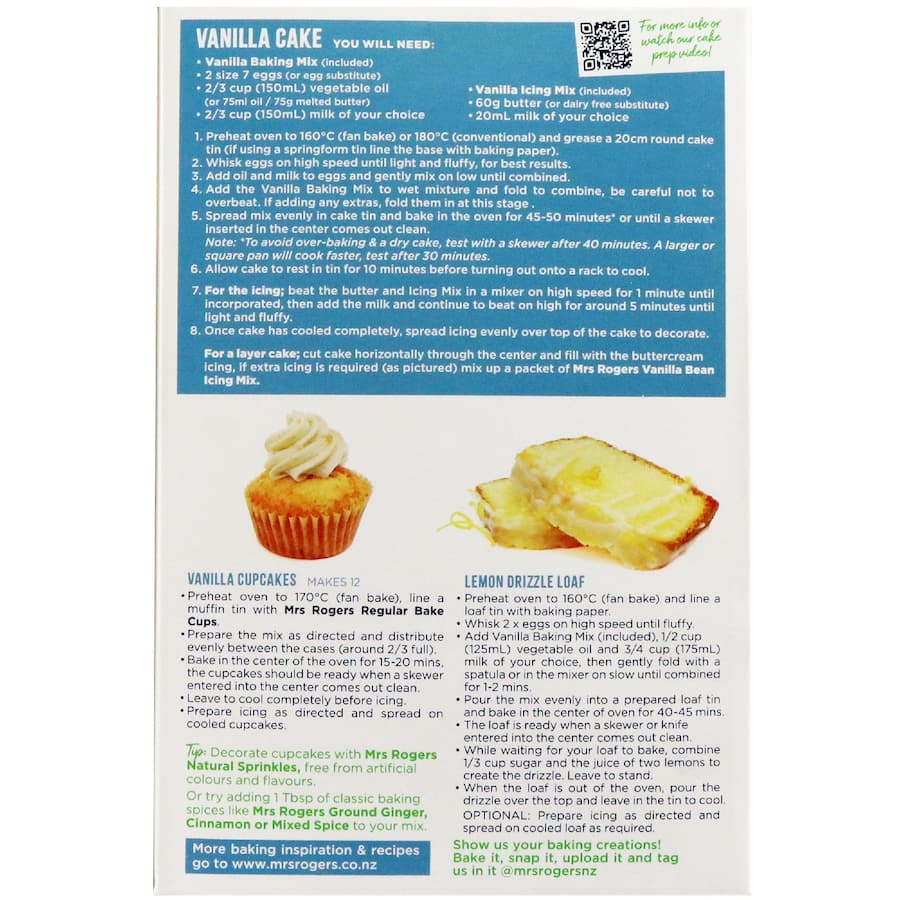 Mrs Rogers Cake Mix Vanilla 500g