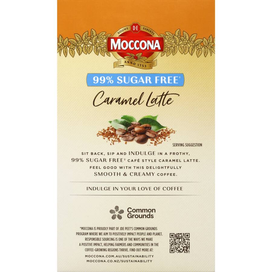 Moccona Coffee Sachets Suger Free Caramel Latte - 10 pack
