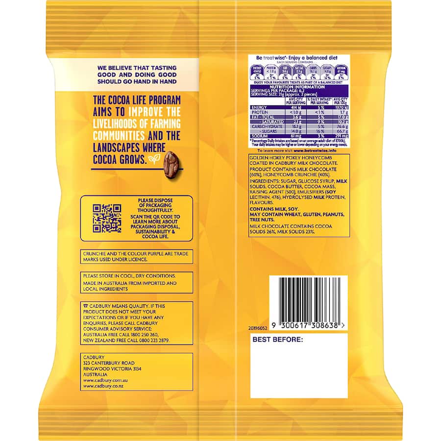 Cadbury Chocolate Sharepack Crunchie Chunks - 130g