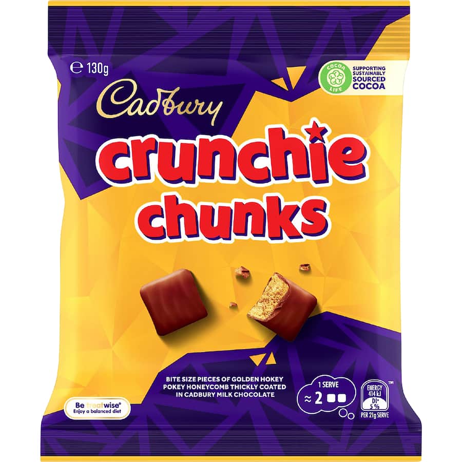 Cadbury Chocolate Sharepack Crunchie Chunks - 130g