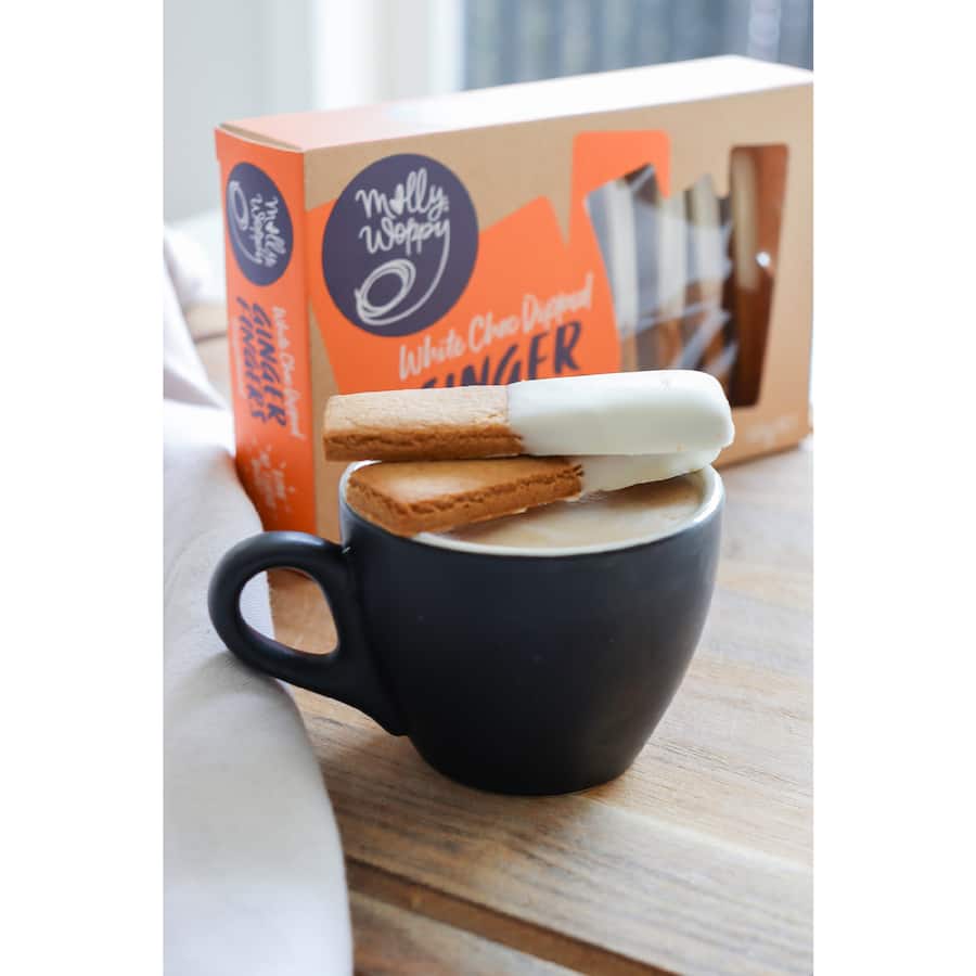 Molly Woppy Biscuits Gingerbread White Choc Fingers 165g