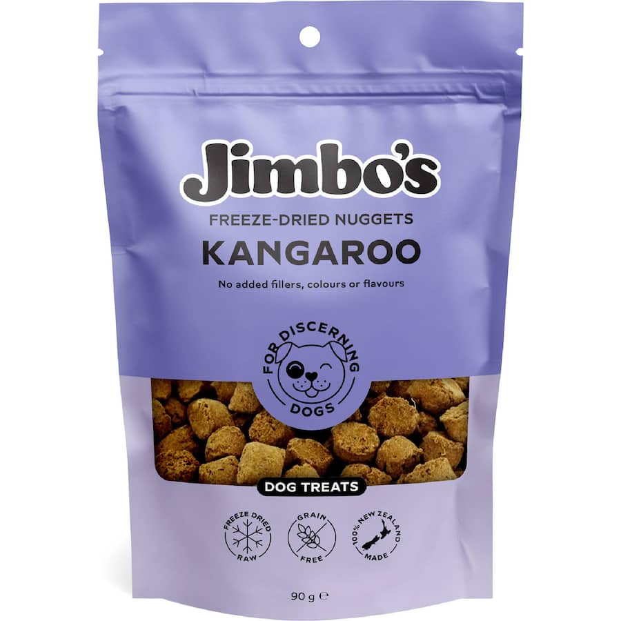 Jimbo's Dog Treats Freeze Dried Kangaroo Nuggets 90g