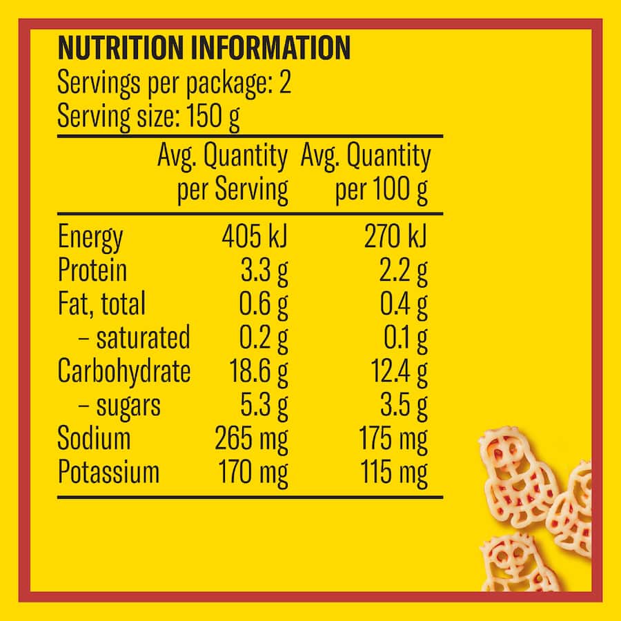 Watties Pasta Minions Shapes In Tomato 300g