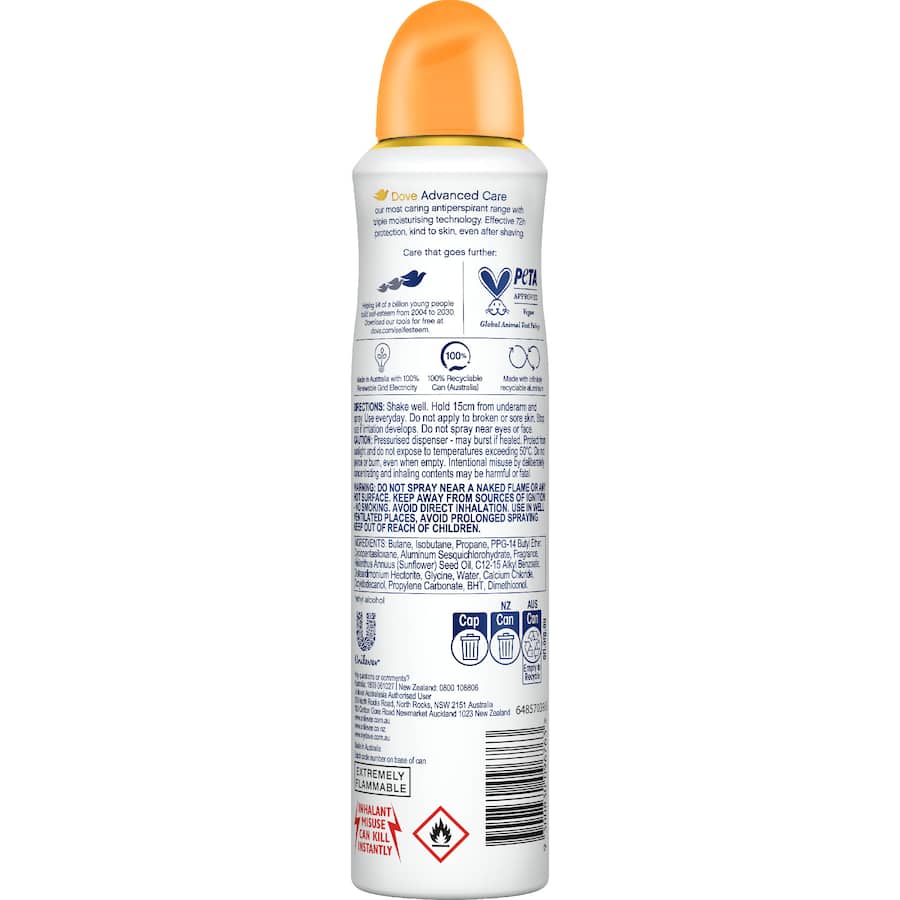 Dove Women Aerosol Deodorant Passionfruit Advanced 72hr 250mL
