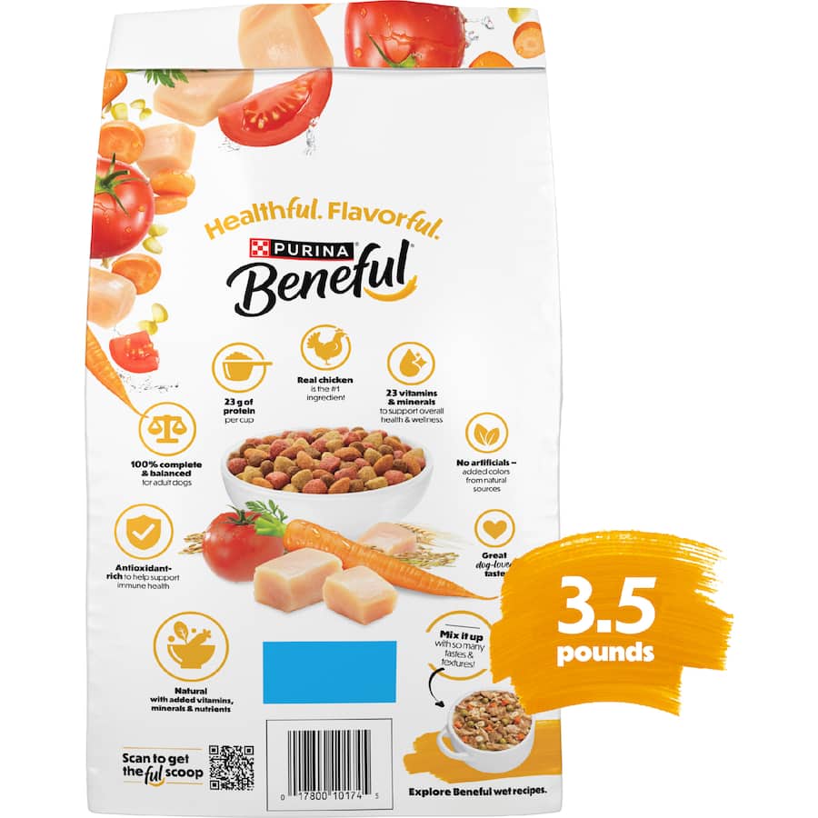 Purina Beneful Dry Dog Food Chicken Bag 1.59kg
