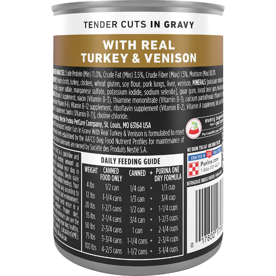 Purina One True Instinct Wet Dog Food Turkey & Venison Can 368g