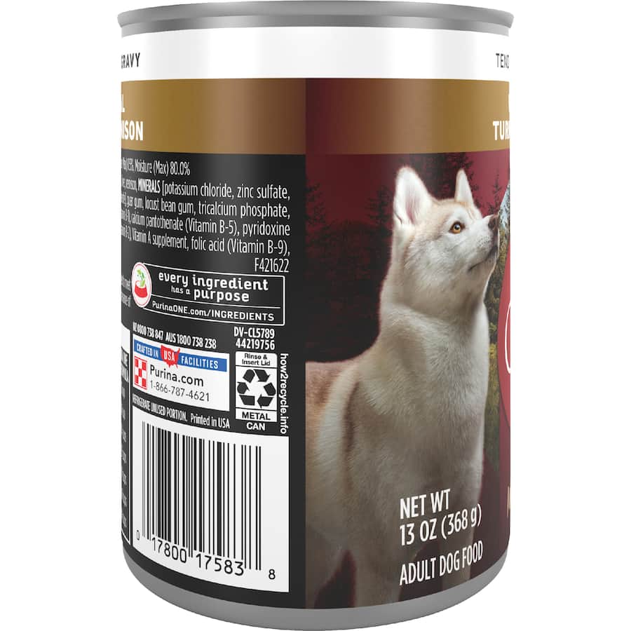 Purina One True Instinct Wet Dog Food Turkey & Venison Can 368g