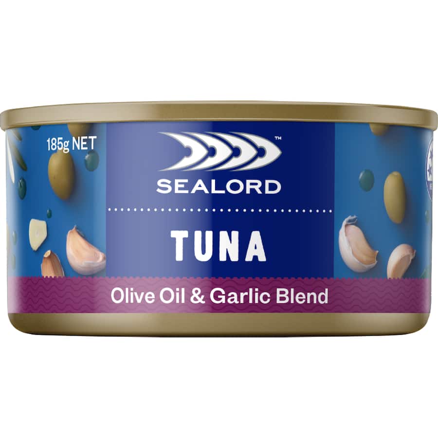 Sealord Tuna Olive Oil & Garlic Blend Tear tab can 185g