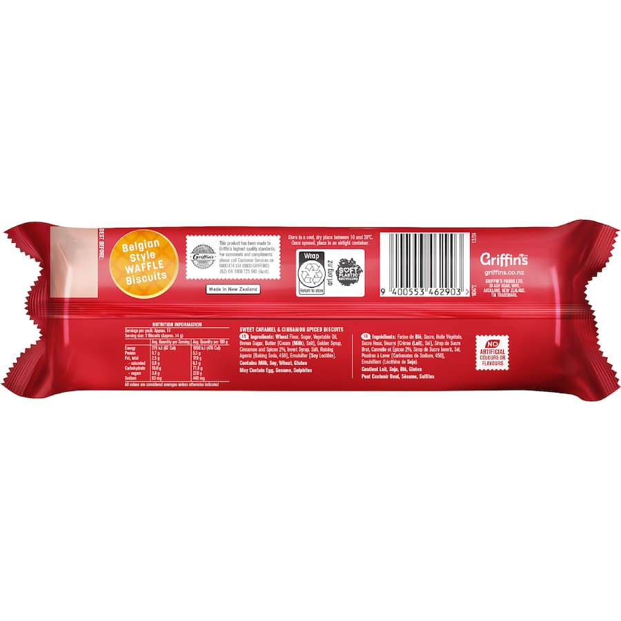 Griffin's Waffle Biscuits Caramel Spice 195g