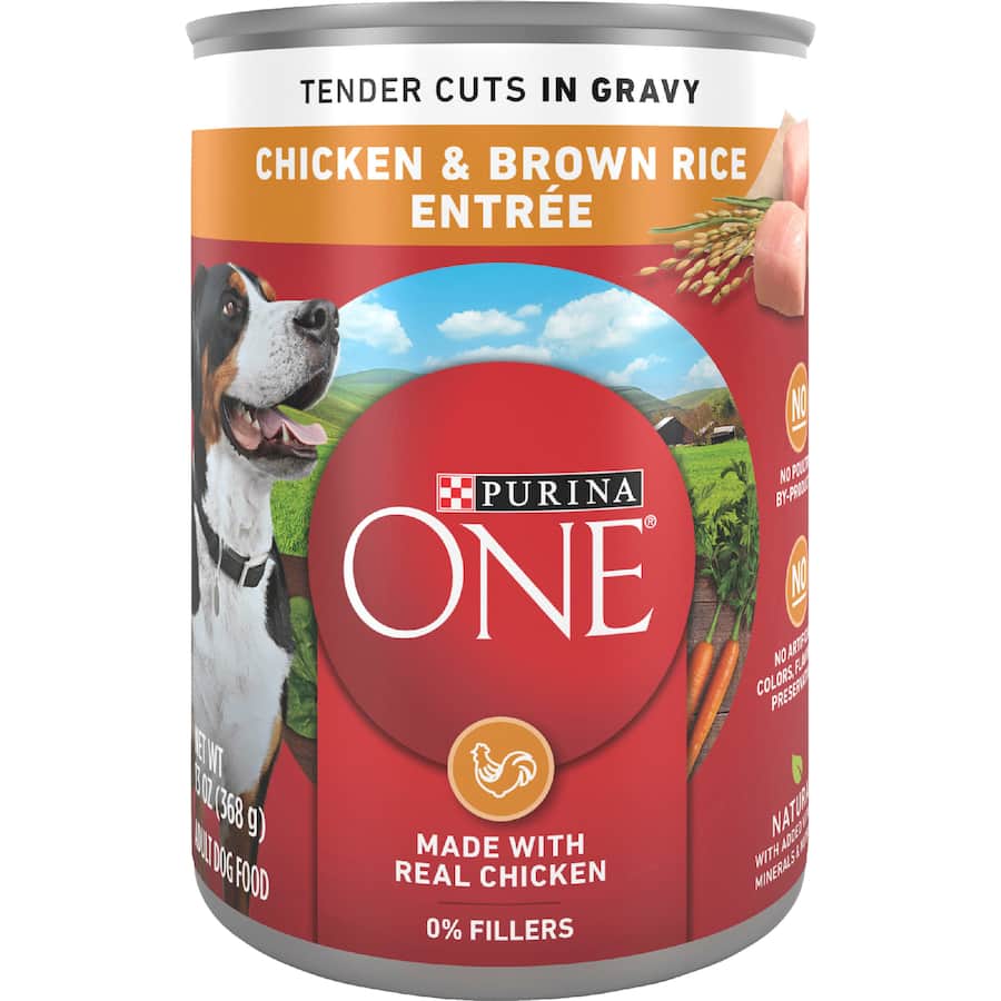 Purina One Wet Dog Food Tender Cuts Chicken In Gravy Can 368g