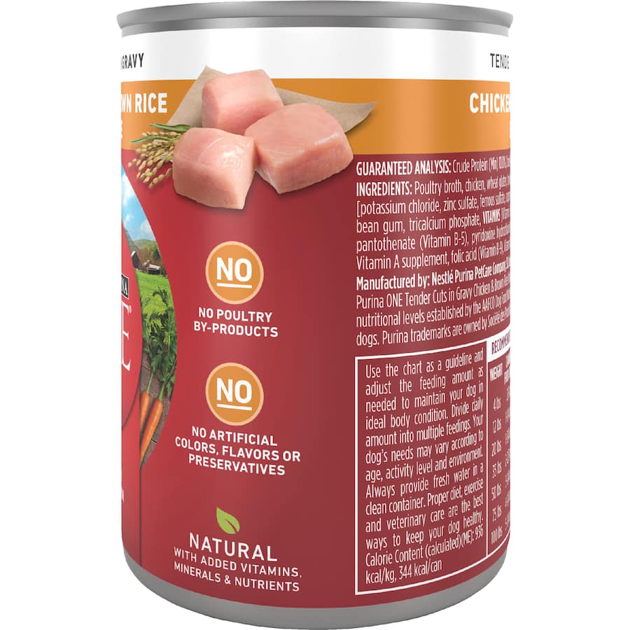Purina One Wet Dog Food Tender Cuts Chicken In Gravy Can 368g